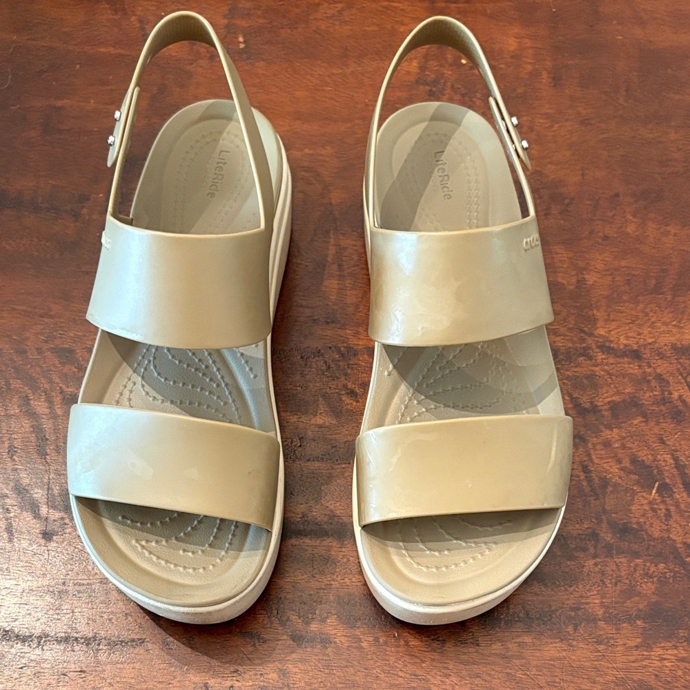 CROCS Women's Tan Beige Slingback Sandals